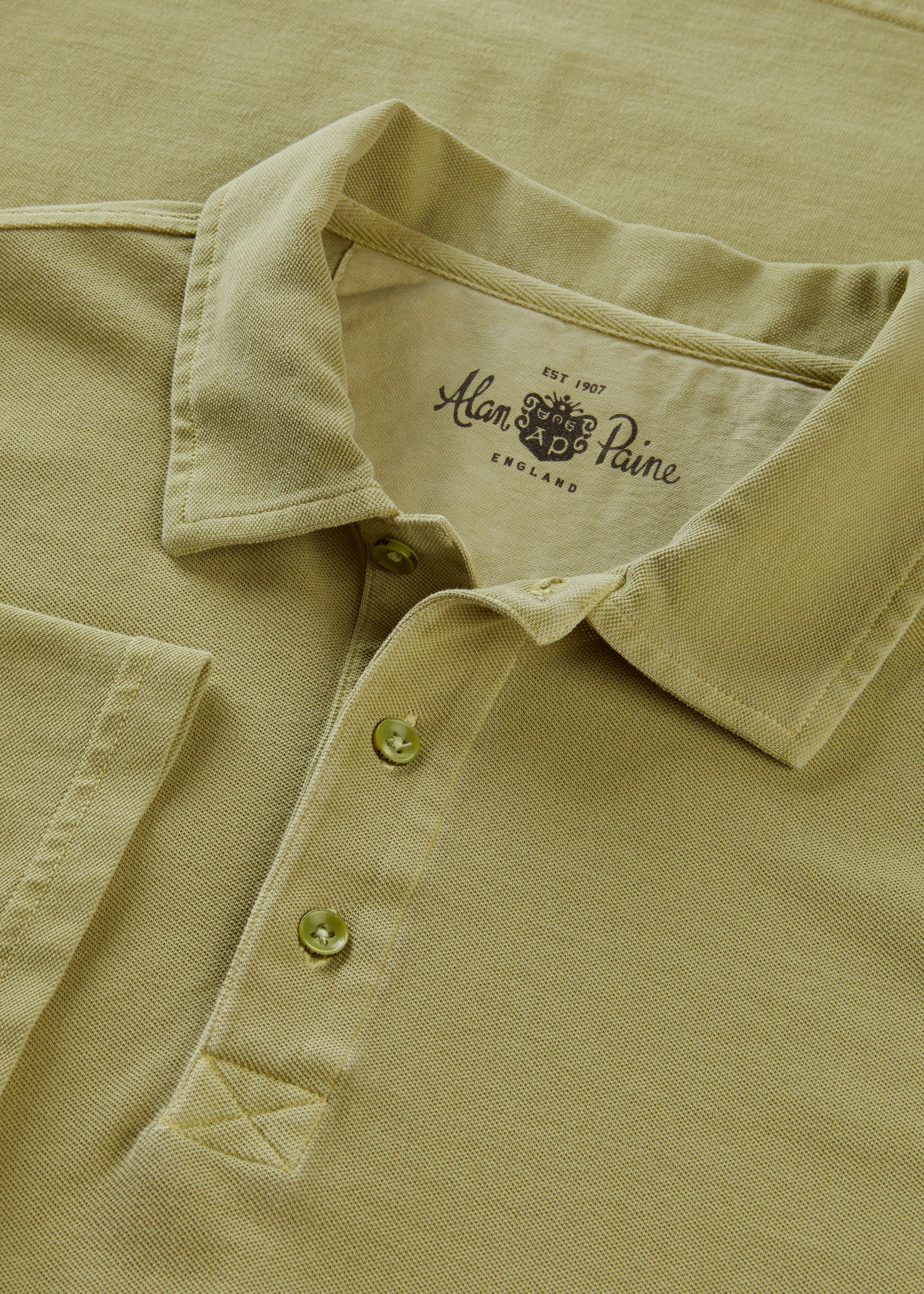 Weymouth Washed Effect Polo Shirt In Pistachio - Image 3