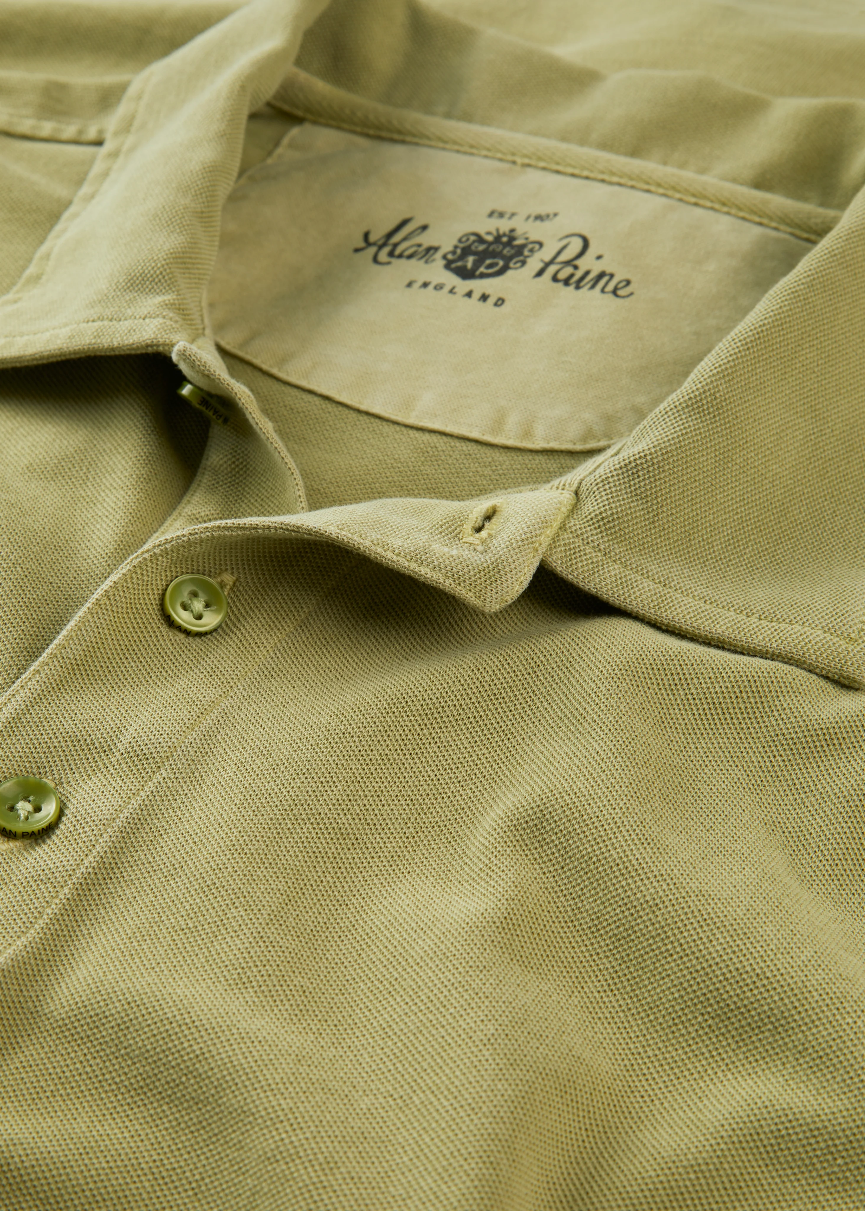 Weymouth Washed Effect Polo Shirt In Pistachio - Image 4