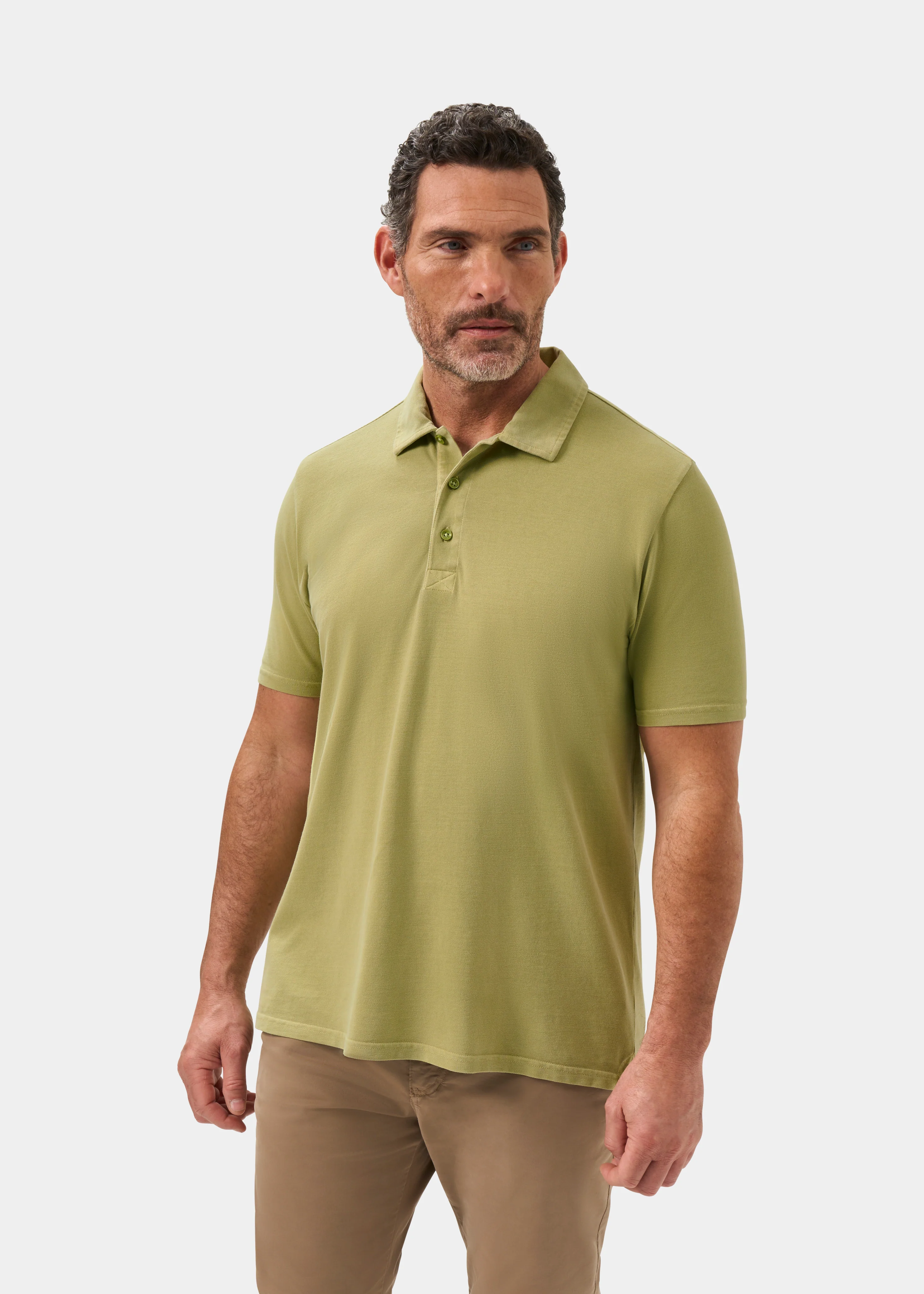 Weymouth Washed Effect Polo Shirt In Pistachio - Image 6